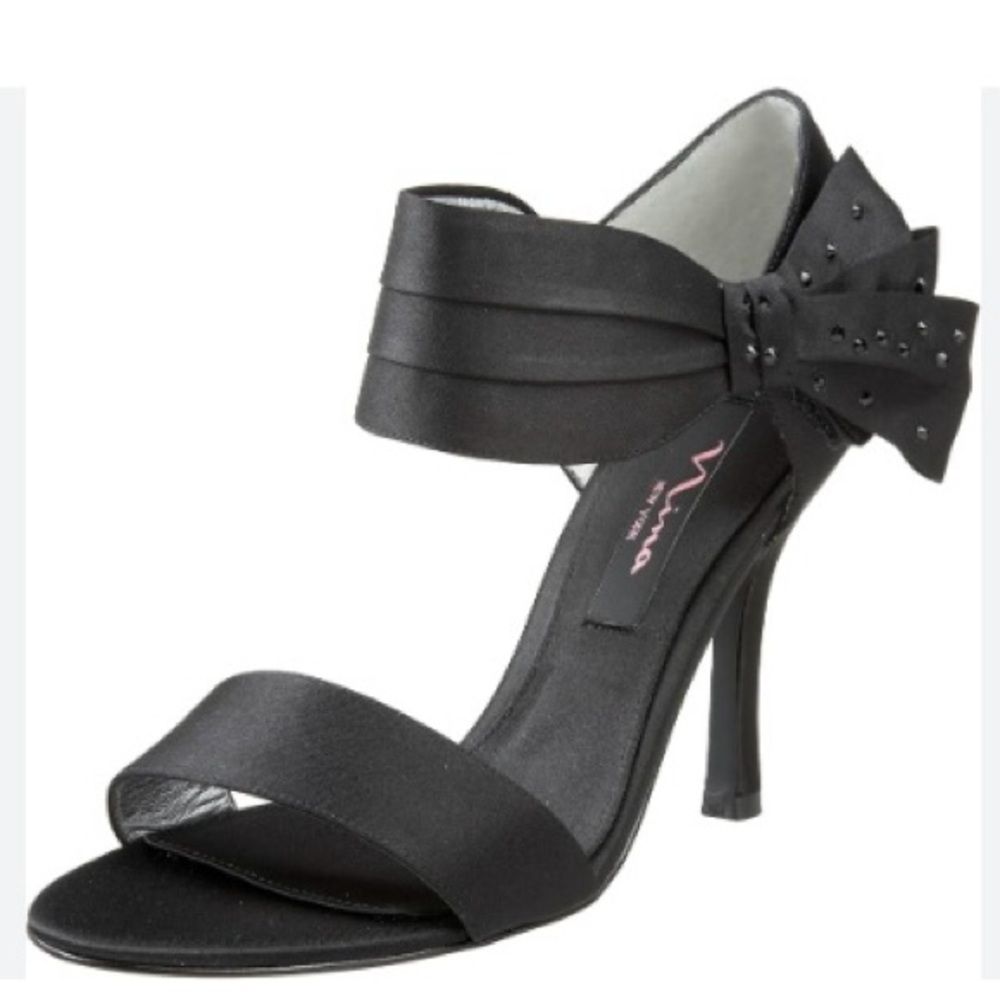 Nina black luster stain heels